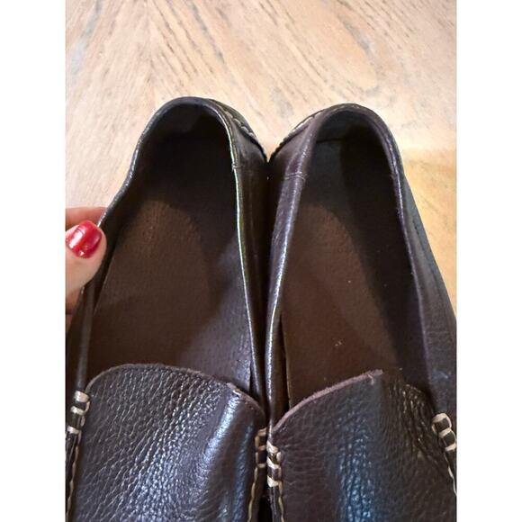 Polo Ralph Lauren Terence Venetian Pebbled Leather Driving Loafer chocolate 10.5 - Picture 6 of 8